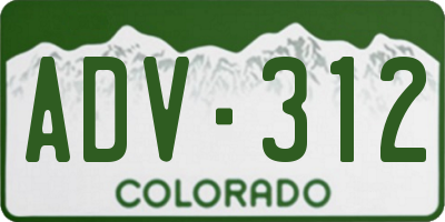 CO license plate ADV312