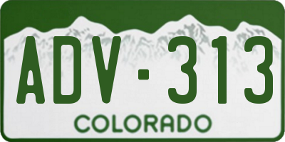 CO license plate ADV313