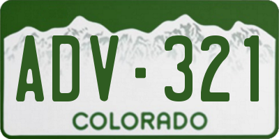 CO license plate ADV321