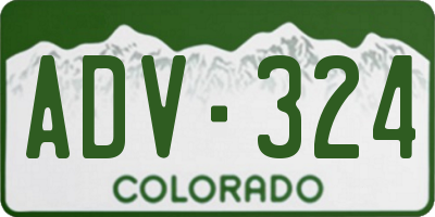 CO license plate ADV324