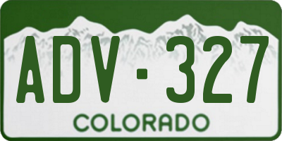 CO license plate ADV327