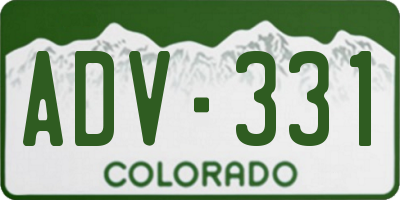 CO license plate ADV331