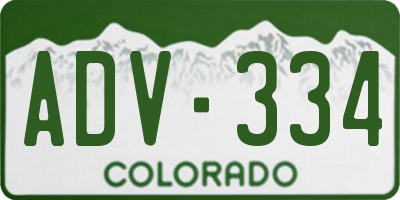 CO license plate ADV334