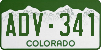 CO license plate ADV341