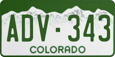 CO license plate ADV343