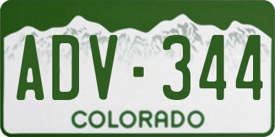 CO license plate ADV344