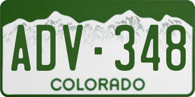 CO license plate ADV348