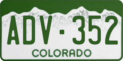 CO license plate ADV352