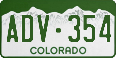 CO license plate ADV354