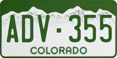 CO license plate ADV355