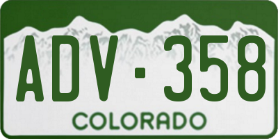 CO license plate ADV358