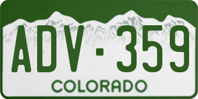 CO license plate ADV359