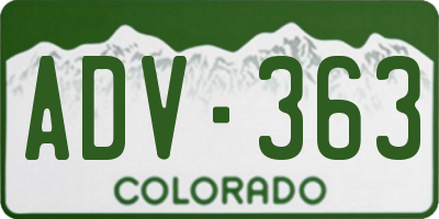 CO license plate ADV363