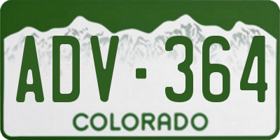 CO license plate ADV364