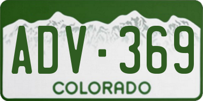 CO license plate ADV369