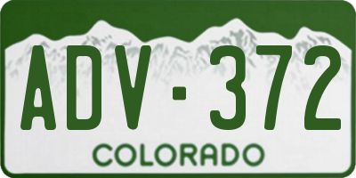 CO license plate ADV372