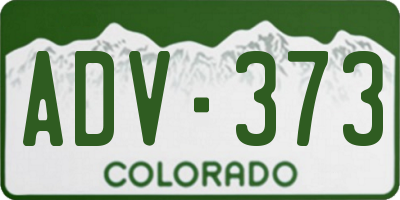CO license plate ADV373