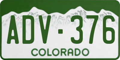 CO license plate ADV376