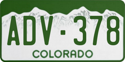 CO license plate ADV378