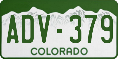 CO license plate ADV379