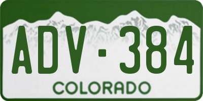 CO license plate ADV384