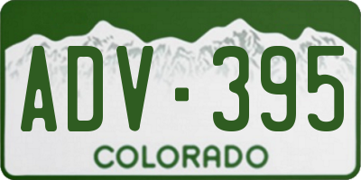 CO license plate ADV395
