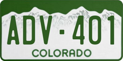 CO license plate ADV401