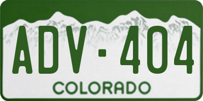 CO license plate ADV404