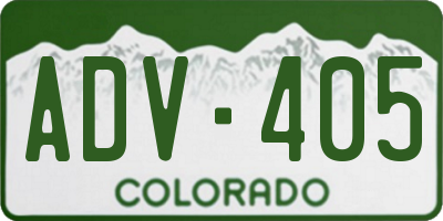 CO license plate ADV405