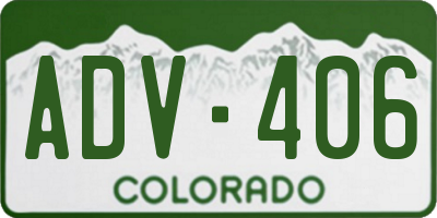 CO license plate ADV406