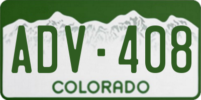 CO license plate ADV408