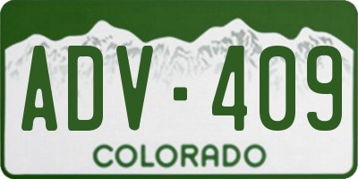 CO license plate ADV409