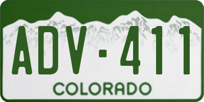 CO license plate ADV411