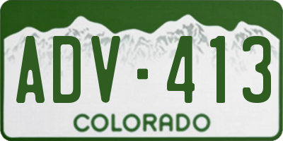 CO license plate ADV413