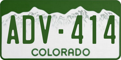 CO license plate ADV414