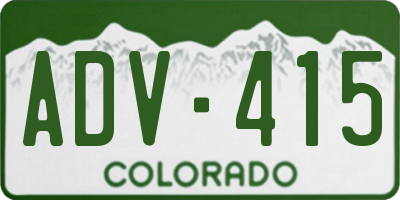 CO license plate ADV415