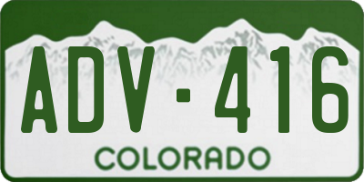 CO license plate ADV416
