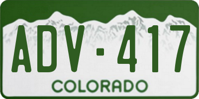 CO license plate ADV417