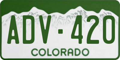 CO license plate ADV420
