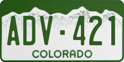 CO license plate ADV421