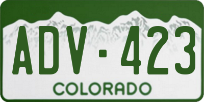 CO license plate ADV423
