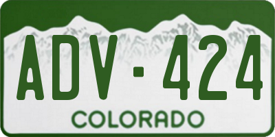 CO license plate ADV424