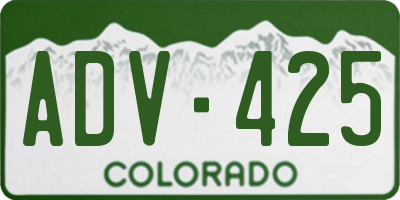 CO license plate ADV425