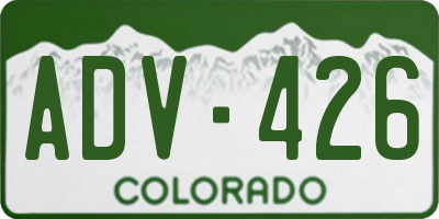 CO license plate ADV426