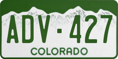 CO license plate ADV427