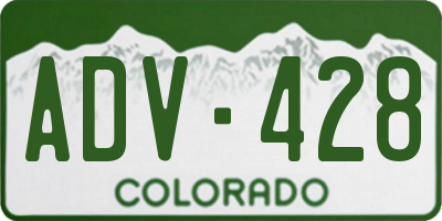CO license plate ADV428