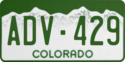 CO license plate ADV429