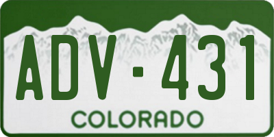 CO license plate ADV431