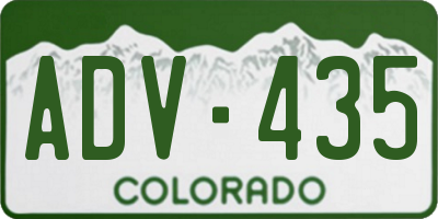 CO license plate ADV435