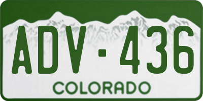 CO license plate ADV436
